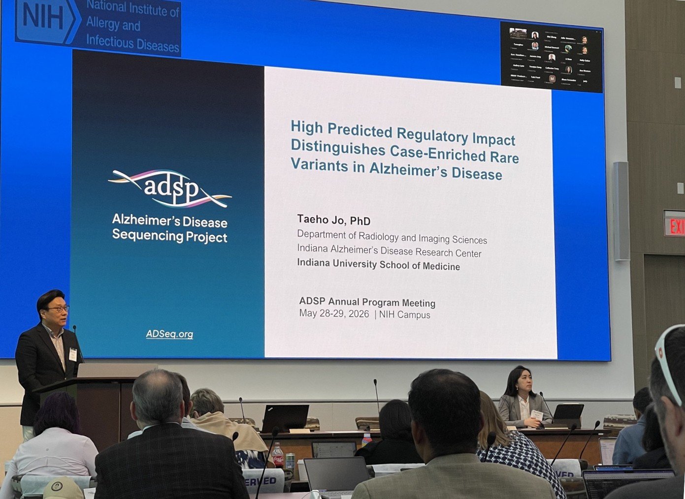Dr. Taeho Jo presenting at the ADSP Annual Program Meeting at NIH
